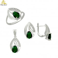 Gümüş zirkon taşlı set